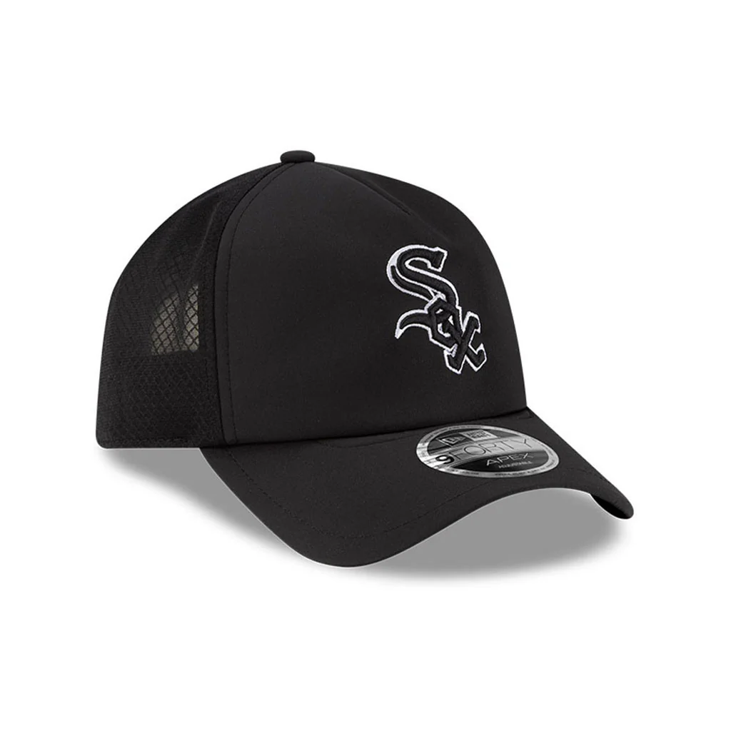 MLB Chicago White Sox New Era Batting Practice Apex 9FORTY Snapback Hat - Black - Image 2