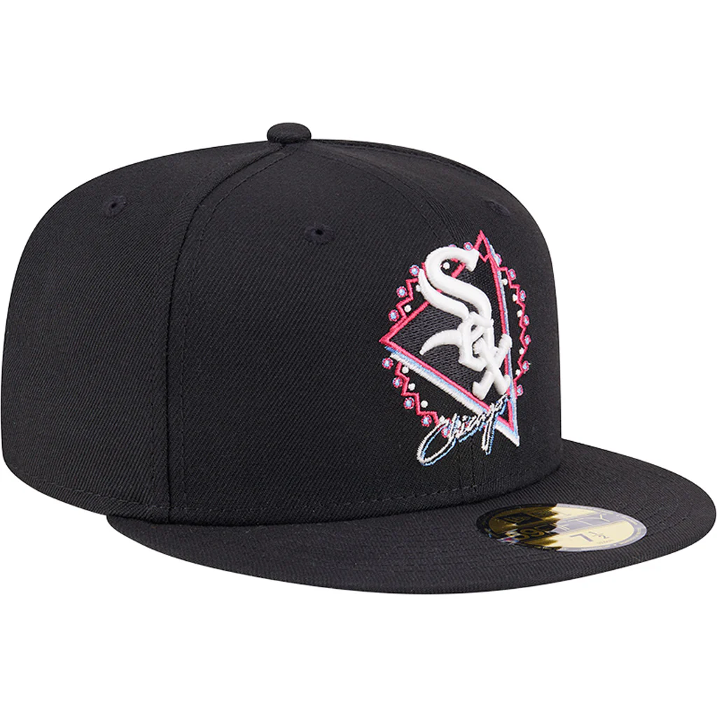 MLB Chicago White Sox New Era Neon 59FIFTY Fitted Hat - Black - Image 2