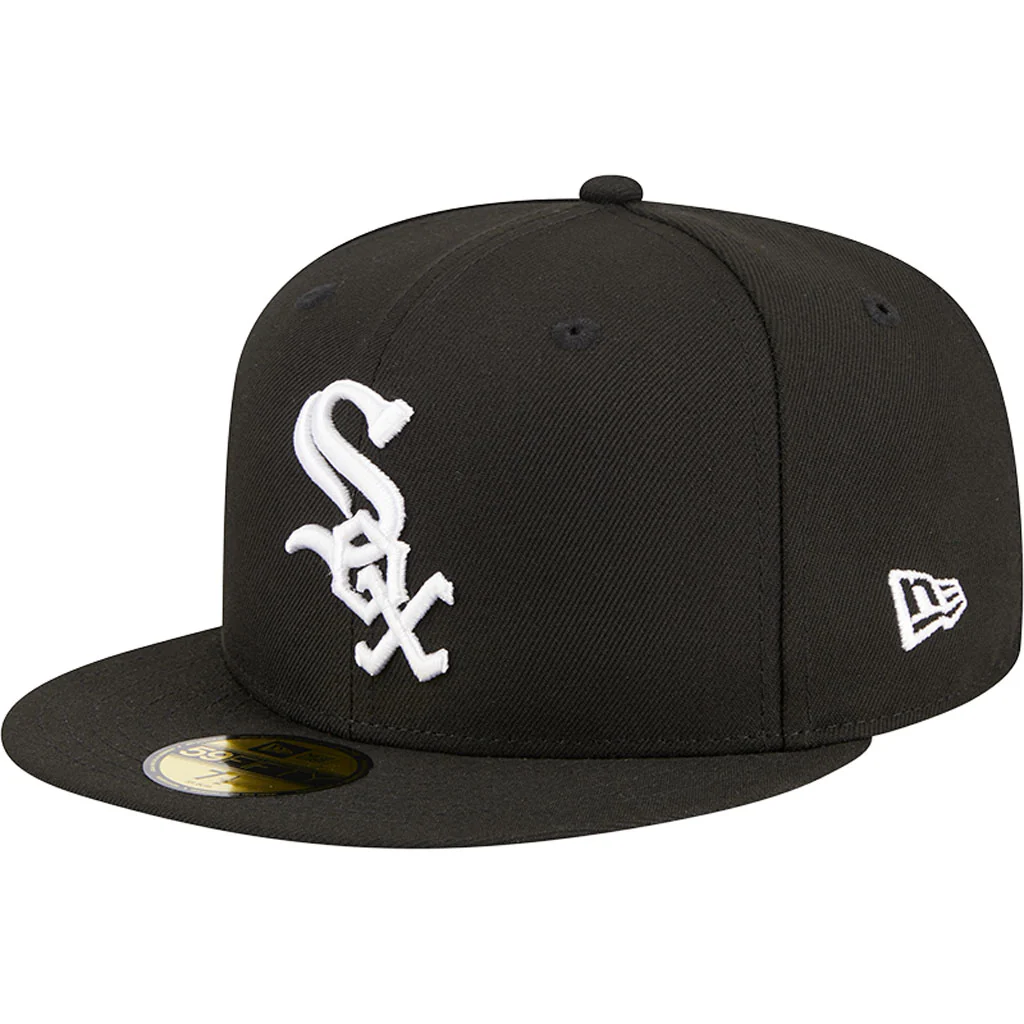 MLB Chicago White Sox New Era Side Patch Black & White 59FIFTY Fitted Hat - Black
