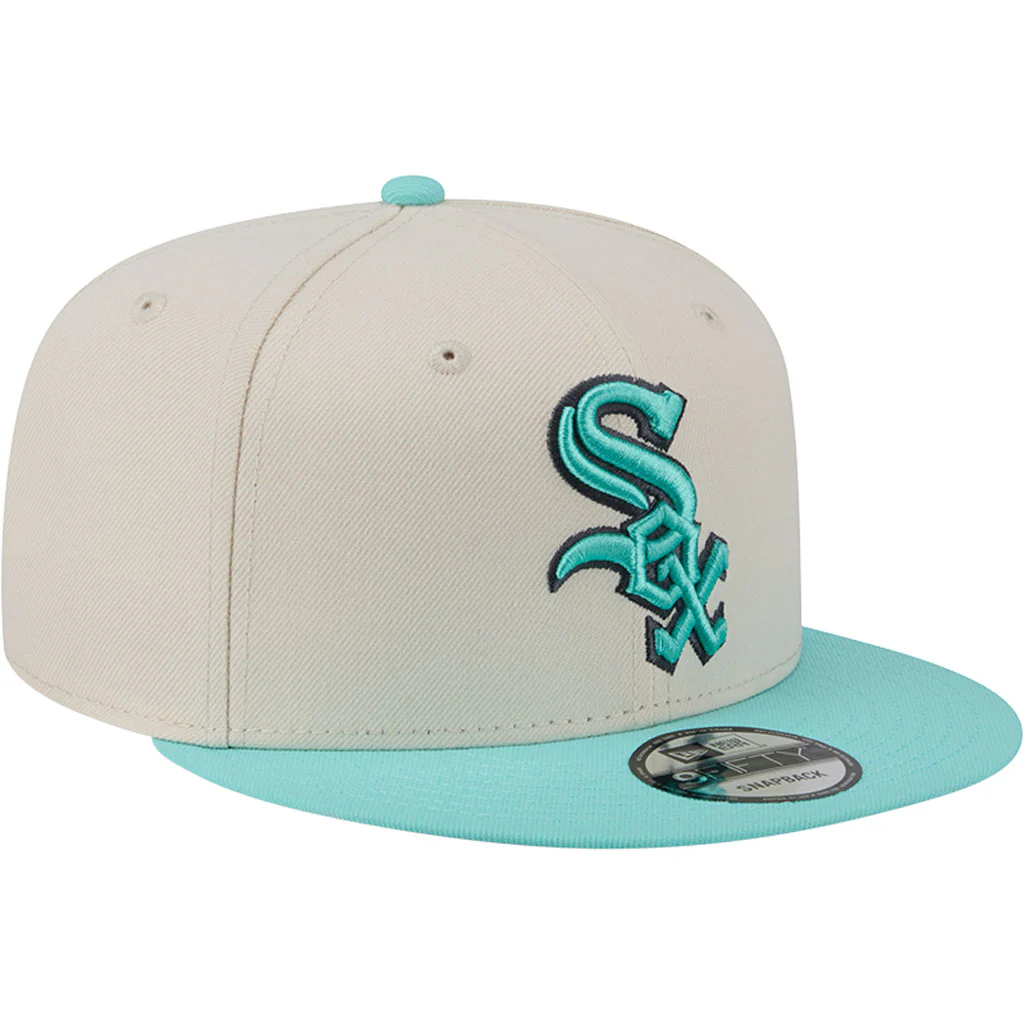 MLB Chicago White Sox New Era Two-Tone Aqua 9FIFTY Snapback Hat - Light cream - Image 2