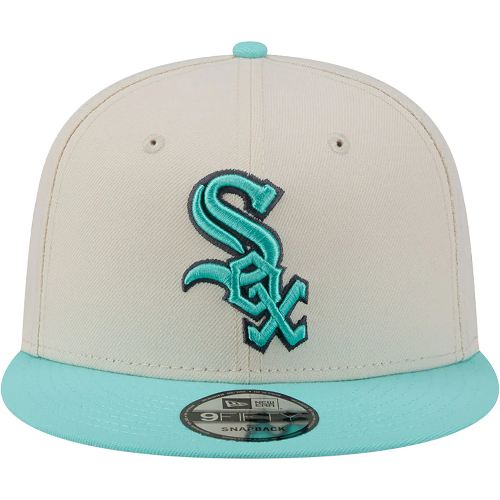 MLB Chicago White Sox New Era Two-Tone Aqua 9FIFTY Snapback Hat - Light cream - Image 3