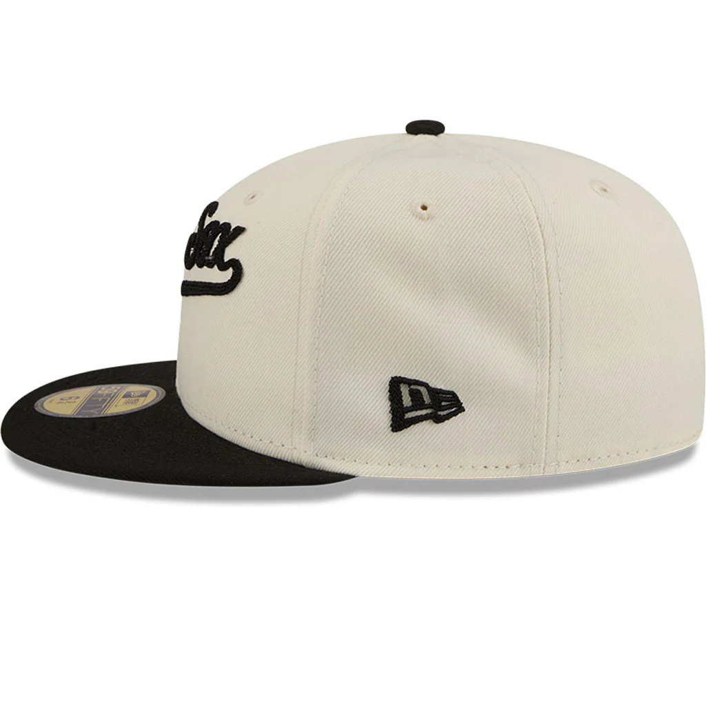 MLB Chicago White Sox New Era Two-Tone Stitch 59FIFTY Fitted Hat - Cream - Image 4