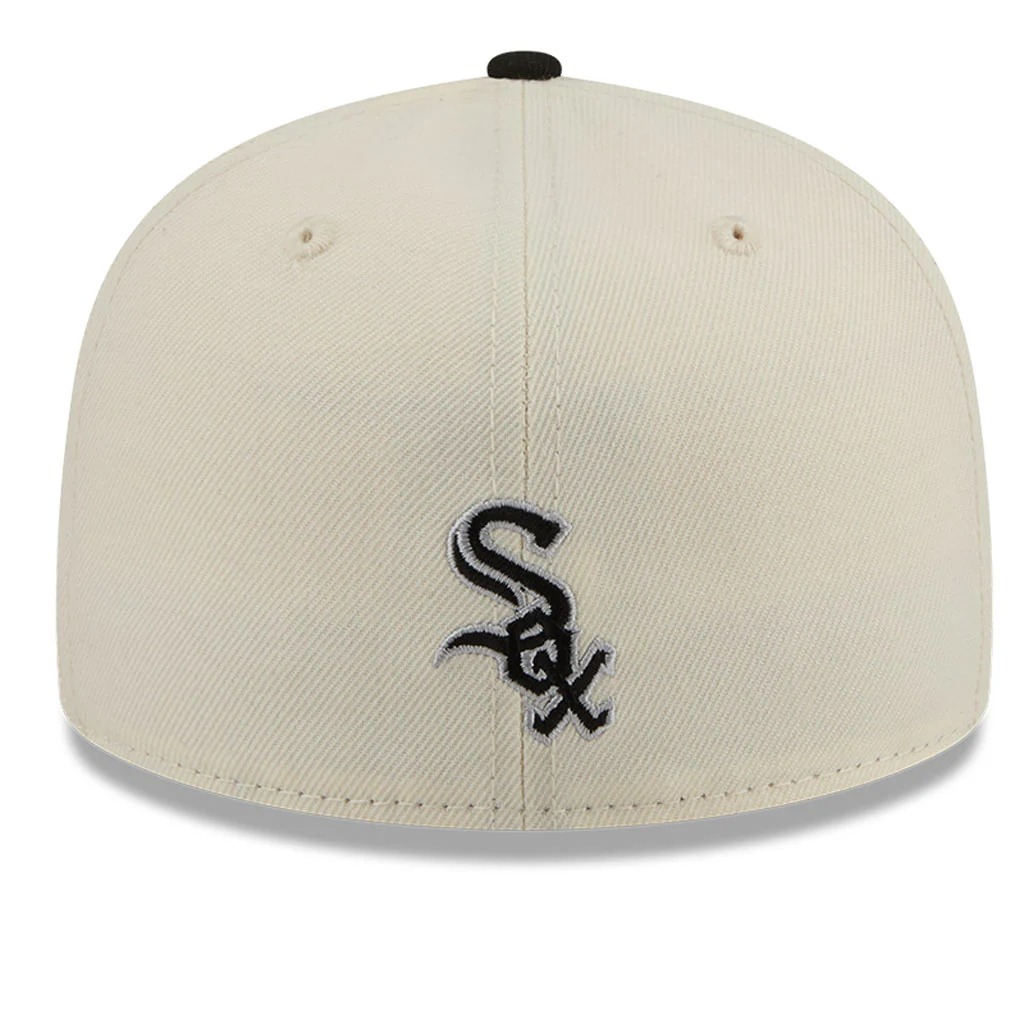 MLB Chicago White Sox New Era Two-Tone Stitch 59FIFTY Fitted Hat - Cream - Image 6
