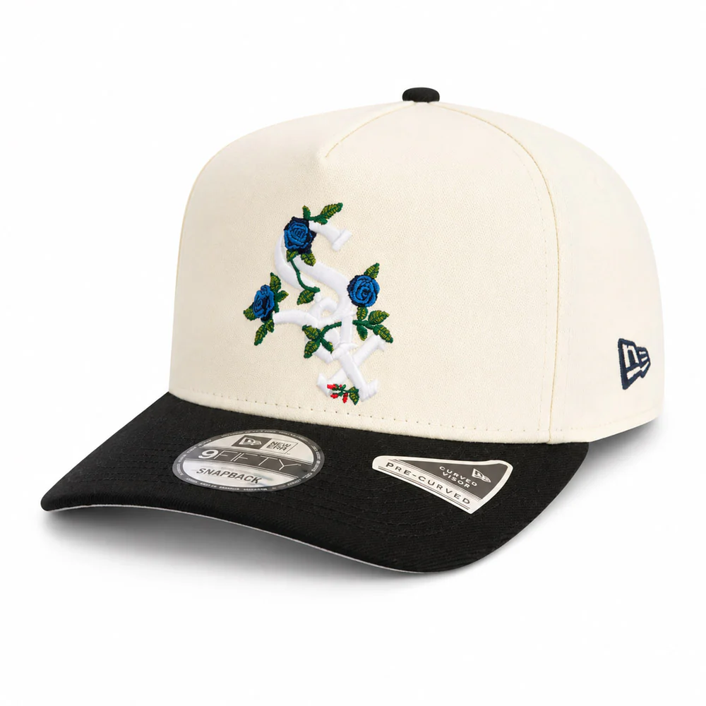 MLB Chicago White Sox New Era Two-Tone Summer Flower 9FIFTY A-Frame Snapback Hat - Cream - Image 2