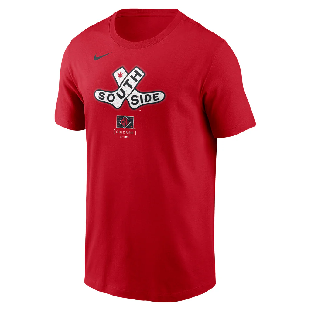 MLB Chicago White Sox Nike 2025 City Connect Logo Cotton T-Shirt - Red - Image 2