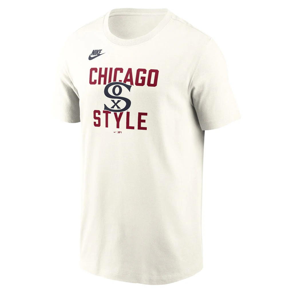 MLB Chicago White Sox Nike Coop 70's Cotton T-Shirt - Cream - Image 2