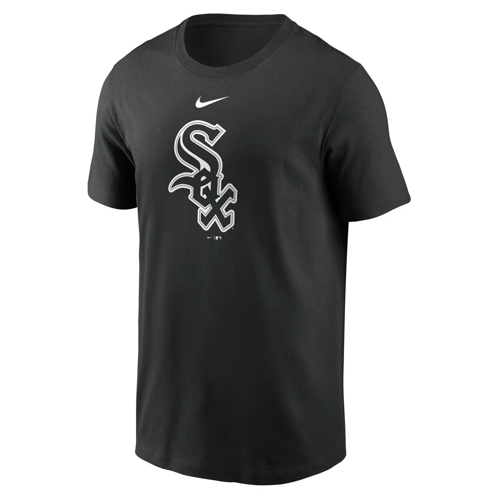 MLB Chicago White Sox Nike Cotton Logo T-Shirt - Black - Image 2