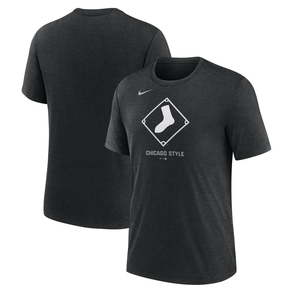 MLB Chicago White Sox Nike Logo Triblend T-Shirt - Black