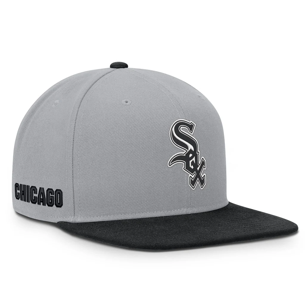MLB Chicago White Sox Nike Two-Tone Primetime Pro Snapback Hat - Graphite - Image 2