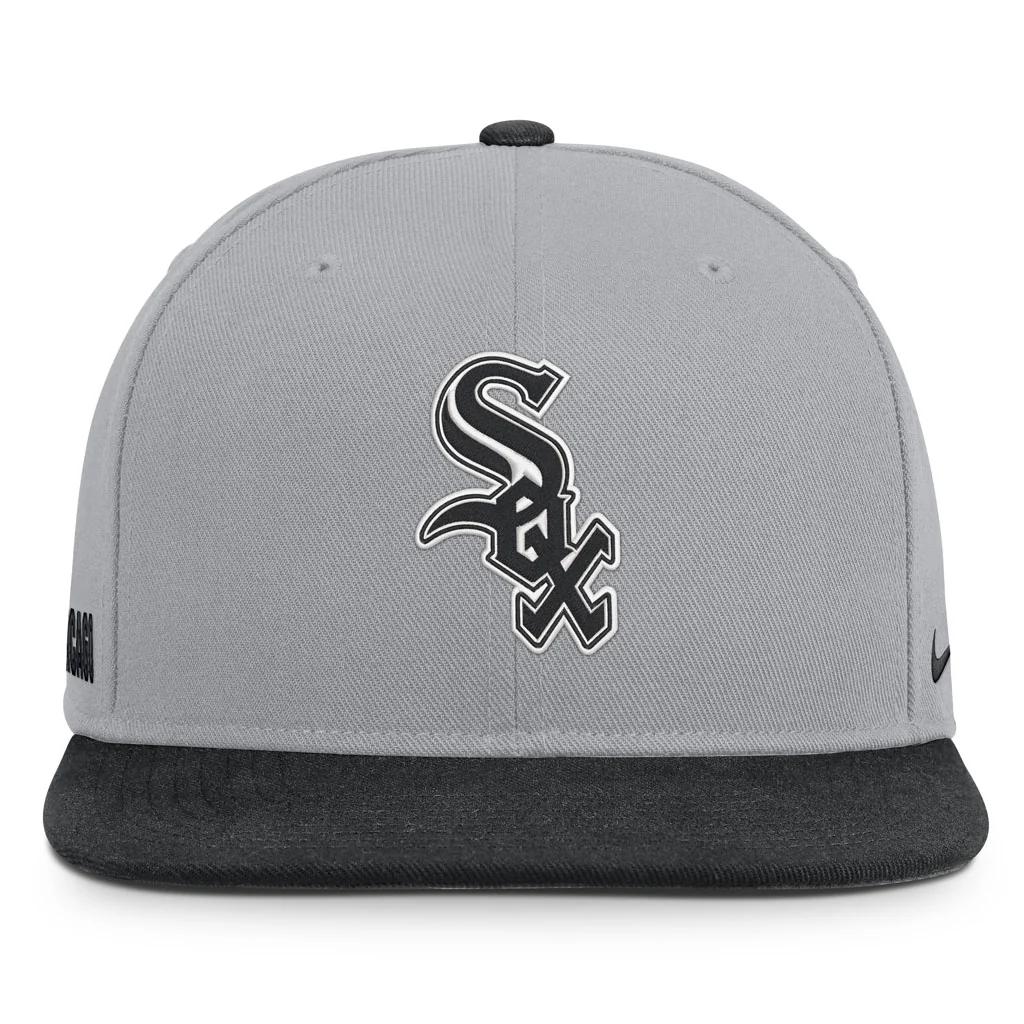 MLB Chicago White Sox Nike Two-Tone Primetime Pro Snapback Hat - Graphite - Image 3