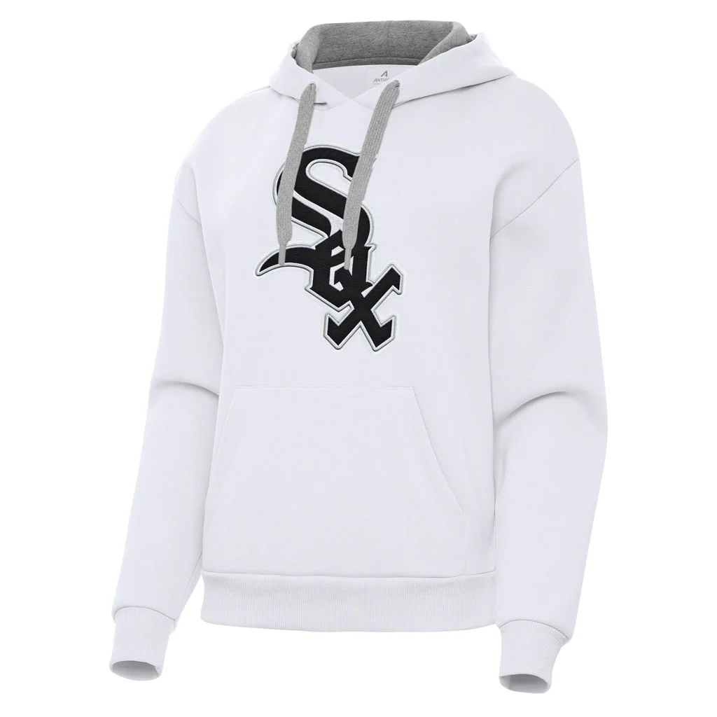 MLB Chicago White Sox Women's Antigua Full Front Victory Pullover Hoodie - White