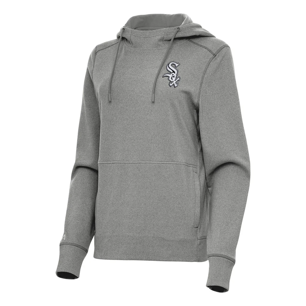 MLB Chicago White Sox Women's Antigua Justice Pullover Hoodie - Heather black