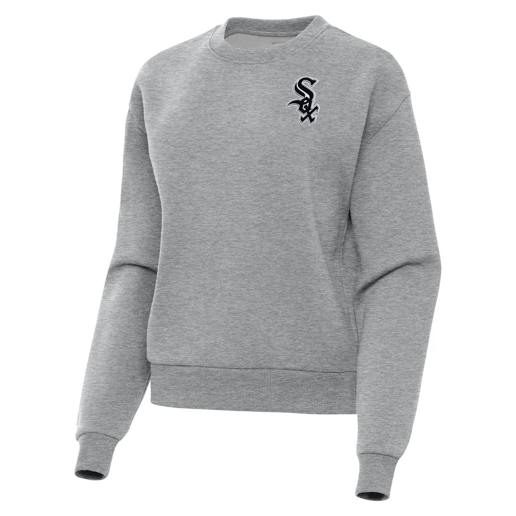 MLB Chicago White Sox Women's Antigua Victory Crewneck Sweater - Heather gray