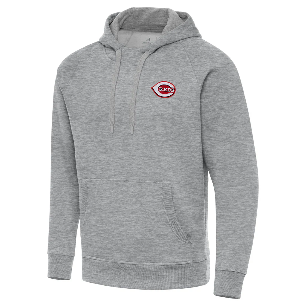 MLB Cincinnati Reds Antigua Victory Pullover Hoodie - Heather gray