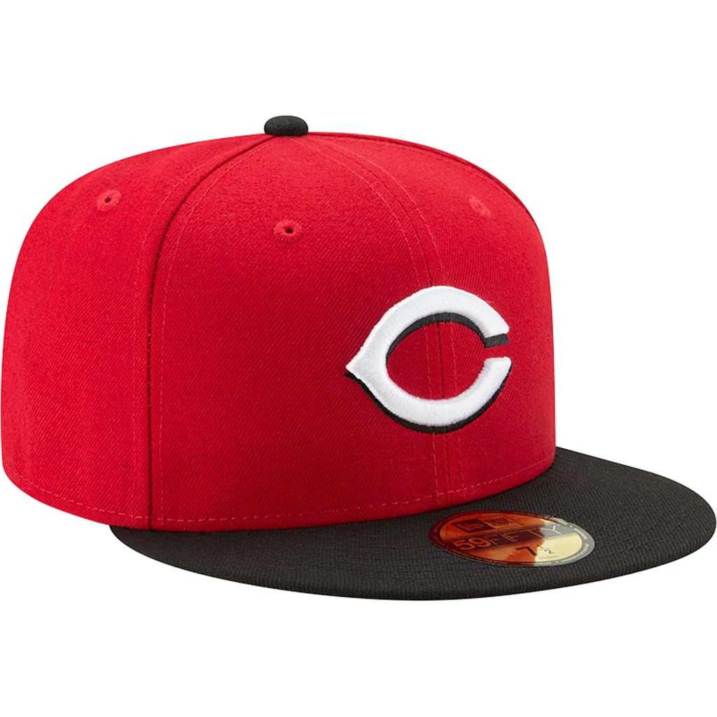 MLB Cincinnati Reds New Era Authentic Collection Road On-Field 59FIFTY Fitted Hat - Red - Image 2