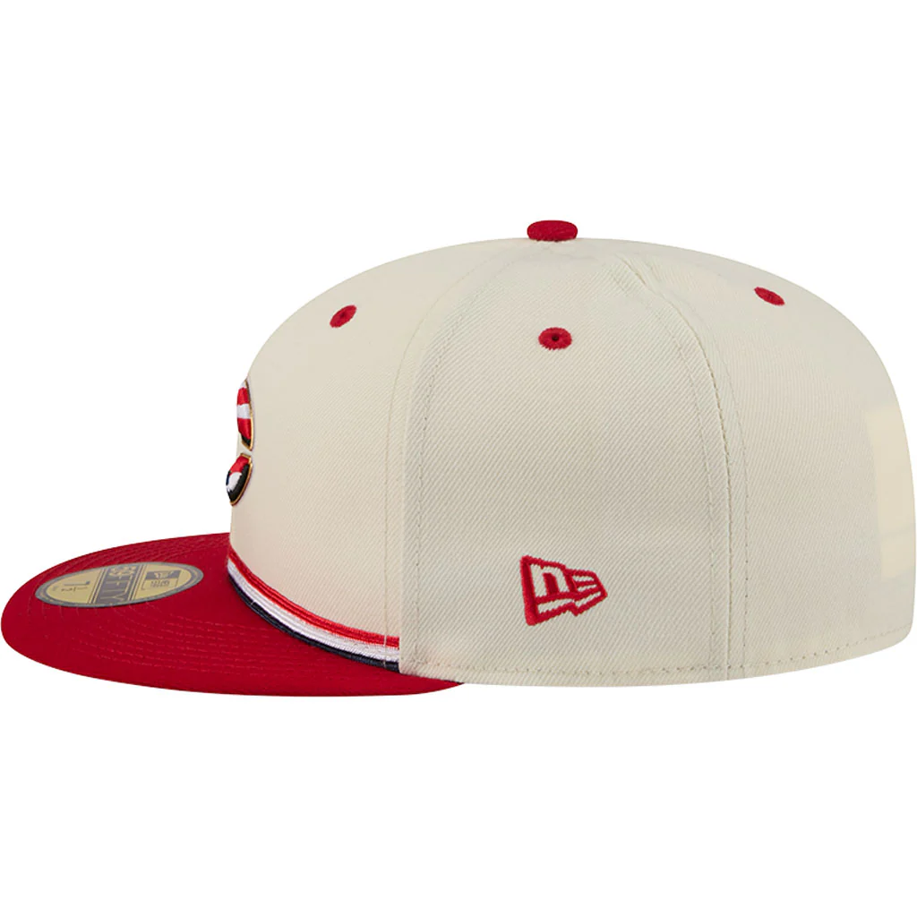 MLB Cincinnati Reds New Era 2026 4th of July 59FIFTY Fitted Hat - Cream - Image 4