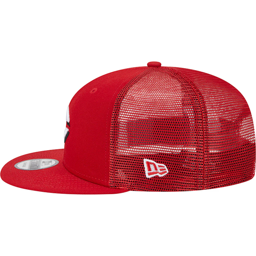 MLB Cincinnati Reds New Era OTC Trucker 9FIFTY Snapback Hat - Red - Image 4
