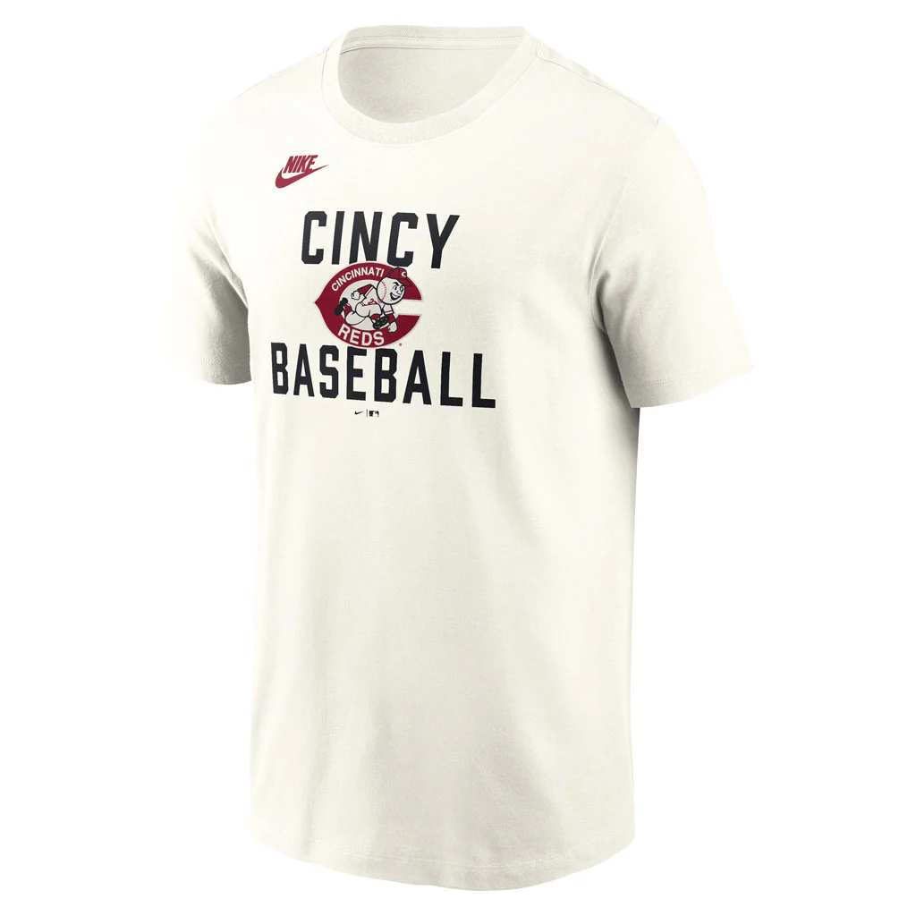 MLB Cincinnati Reds Nike Coop 70's Cotton T-Shirt - Cream - Image 2