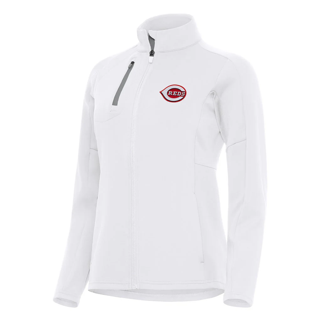 MLB Cincinnati Reds Women's Antigua Generation Full Zip Jacket - White