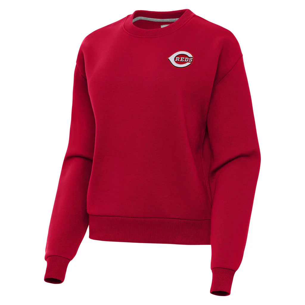 MLB Cincinnati Reds Women's Antigua Victory Crewneck Sweater - Red