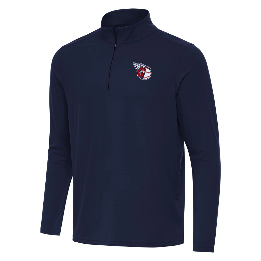 MLB Cleveland Guardians Antigua Intent 1/4 Zip Pullover Jacket - Navy