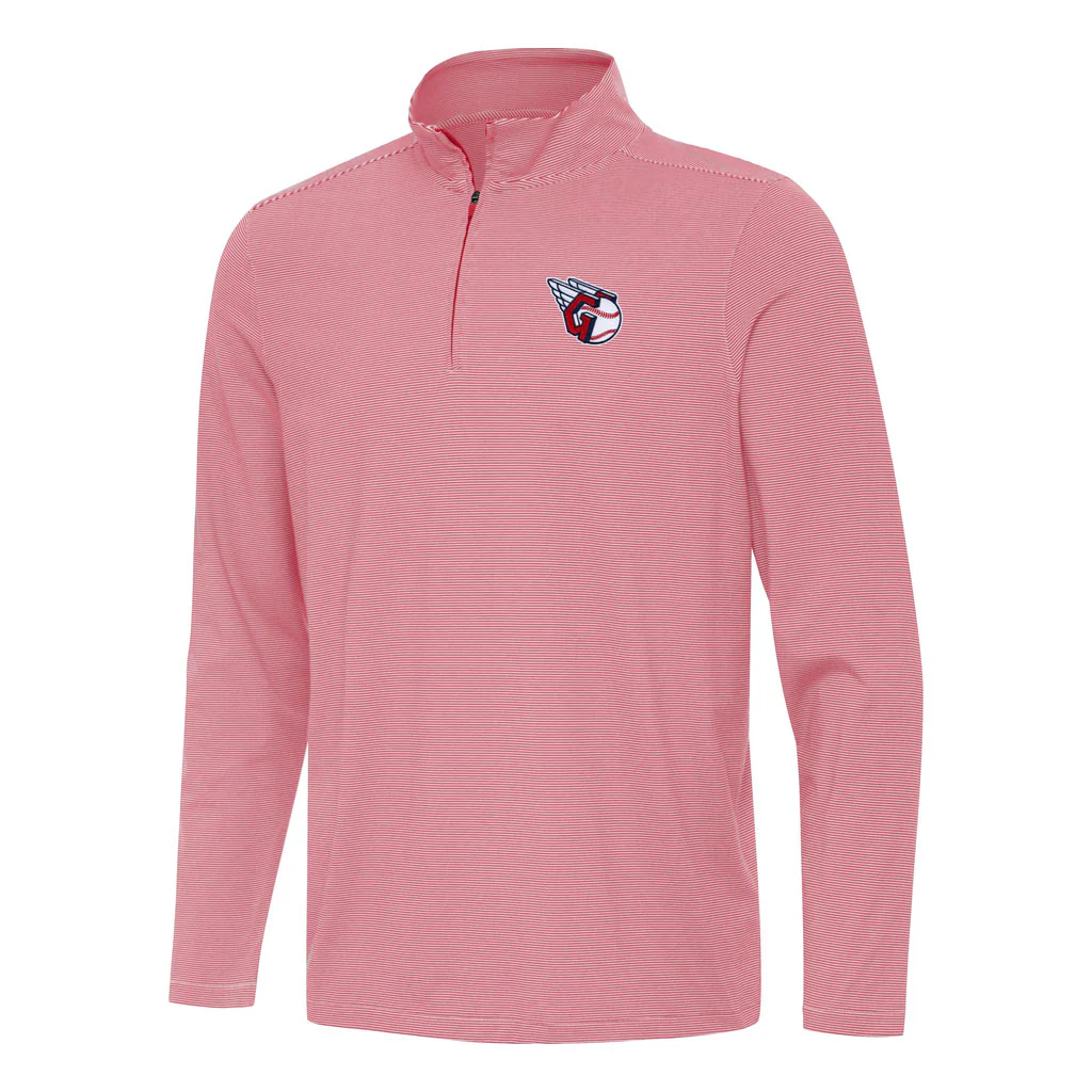 MLB Cleveland Guardians Antigua Twine 1/4 Zip Pullover Jacket - Red
