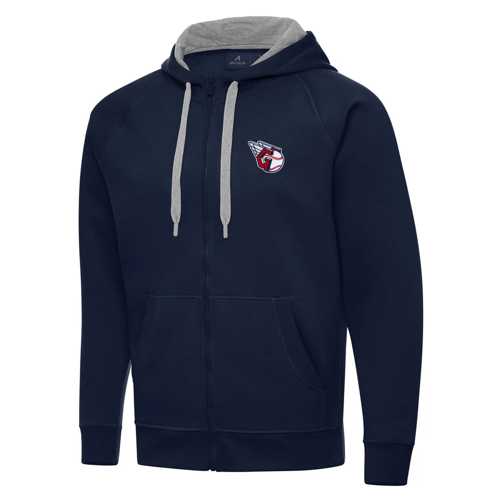 MLB Cleveland Guardians Antigua Victory Full Zip Hoodie - Navy