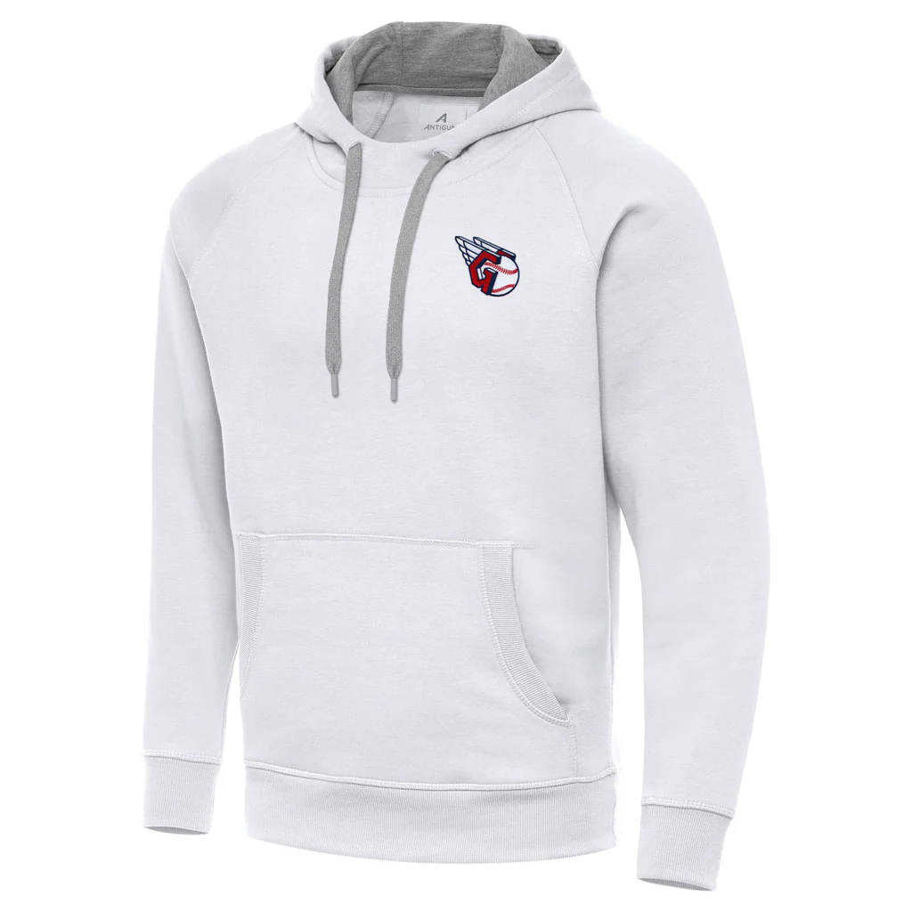 MLB Cleveland Guardians Antigua Victory Pullover Hoodie - White