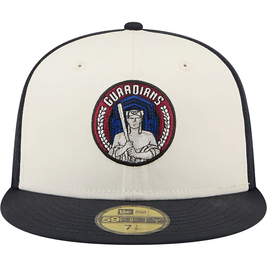MLB Cleveland Guardians New Era City Connect Batting Practice 59FIFTY Fitted Hat - Cream - Image 3