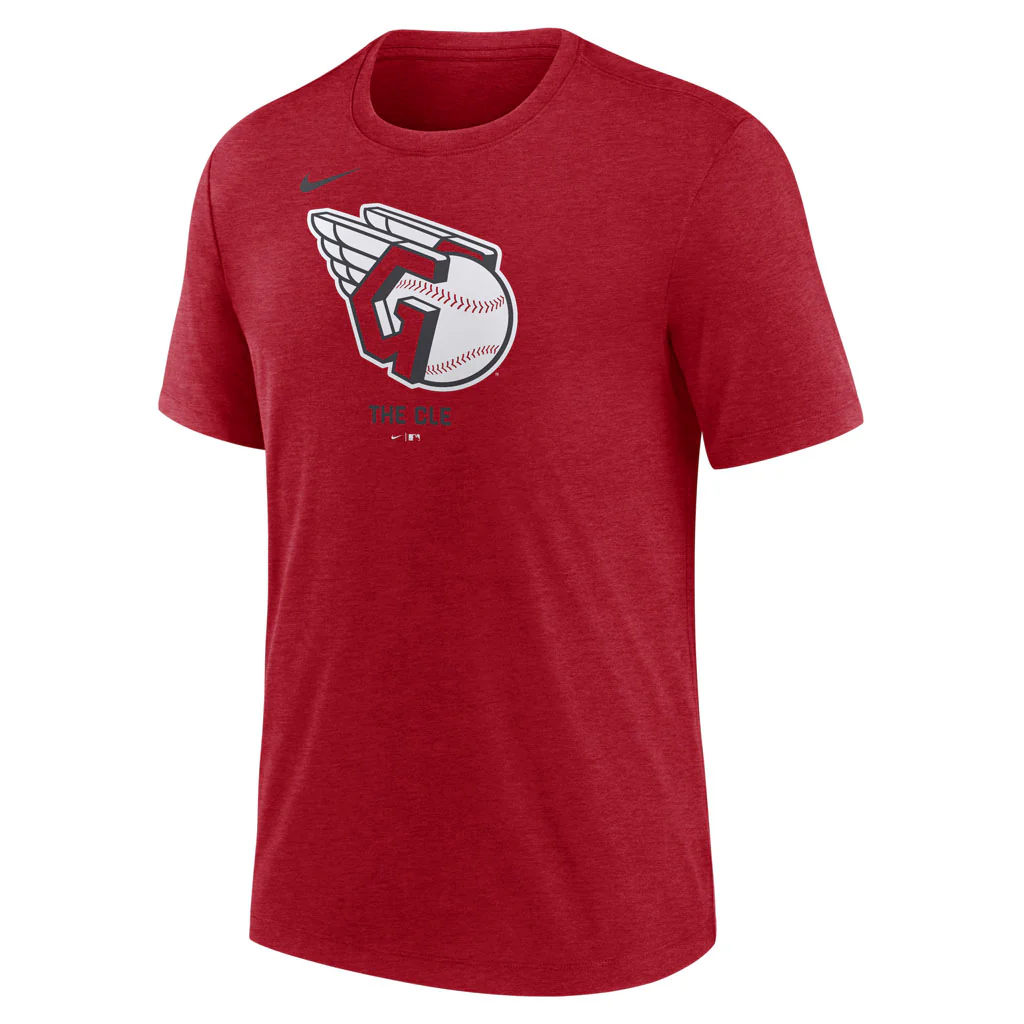 MLB Cleveland Guardians Nike Logo Triblend T-Shirt - Red - Image 2