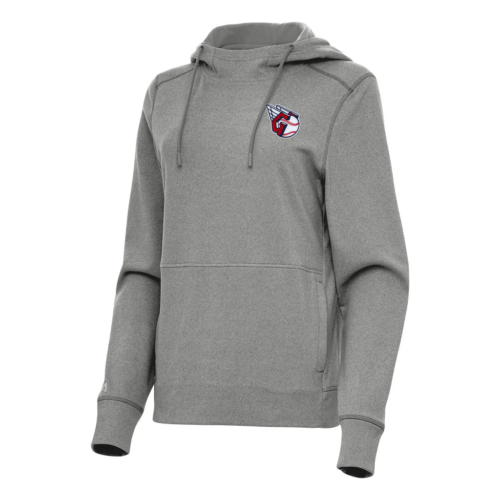 MLB Cleveland Guardians Women's Antigua Justice Pullover Hoodie - Heather black