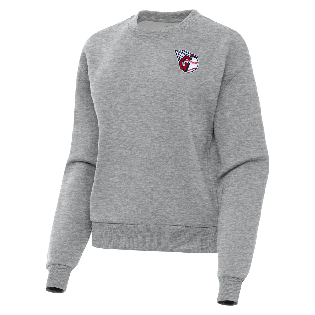 MLB Cleveland Guardians Women's Antigua Victory Crewneck Sweater - Heather gray