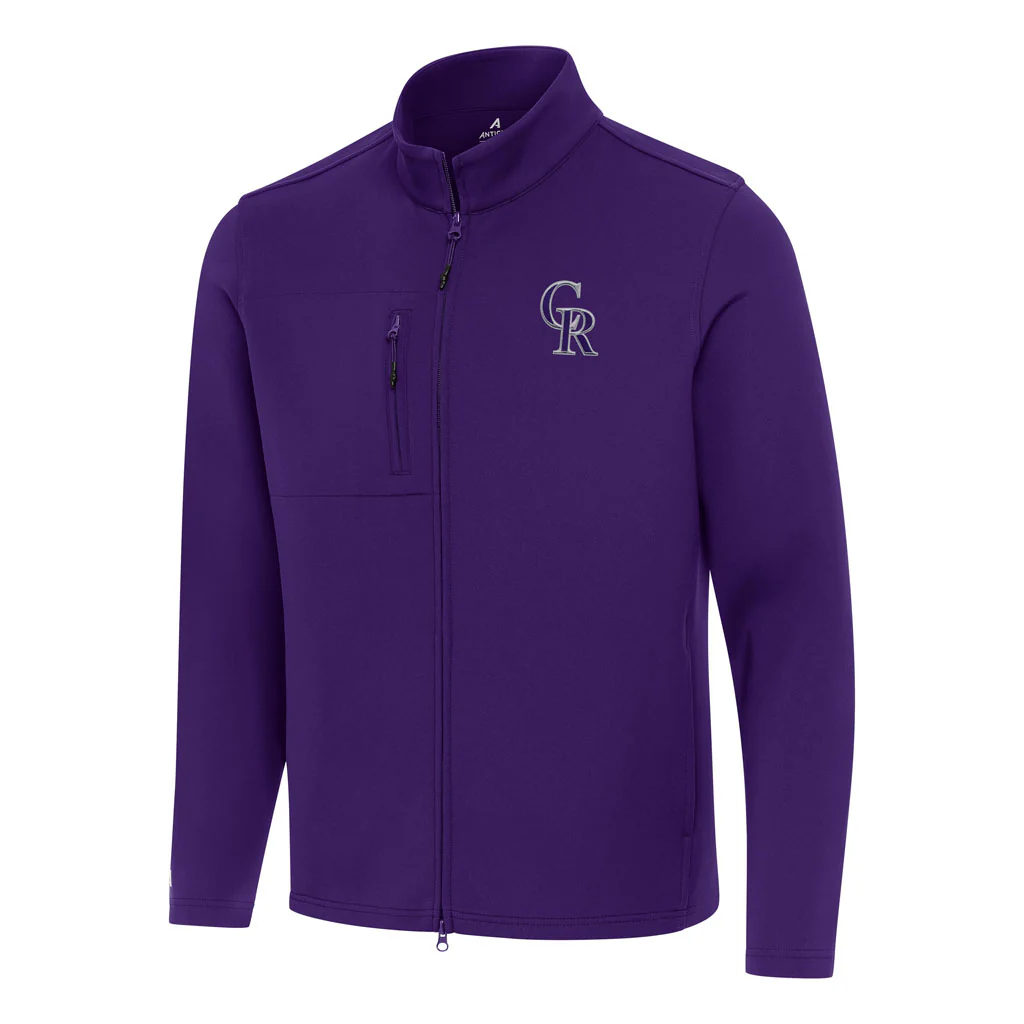 MLB Colorado Rockies Antigua Objection DBP Full Zip Jacket - Purple