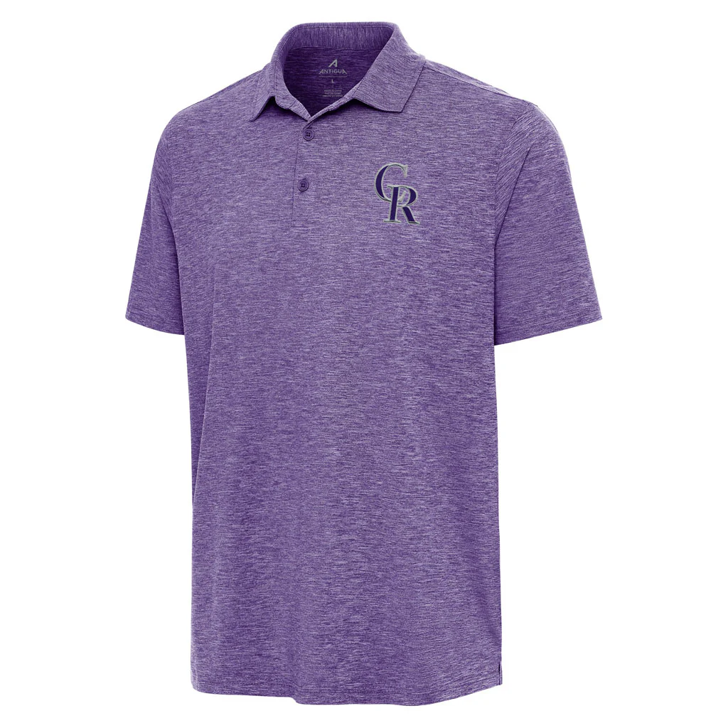 MLB Colorado Rockies Antigua Par 3 Polo - Purple