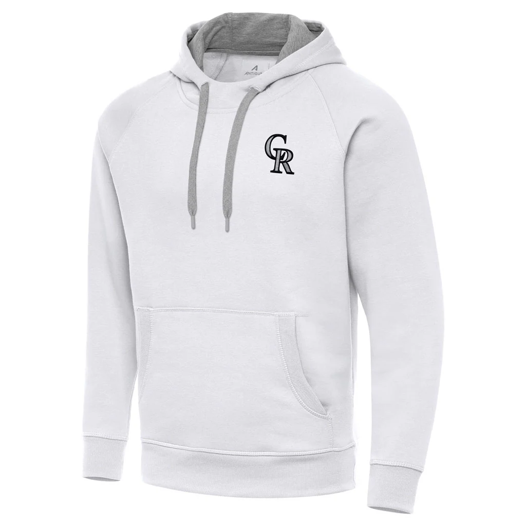 MLB Colorado Rockies Antigua Victory Pullover Hoodie - White