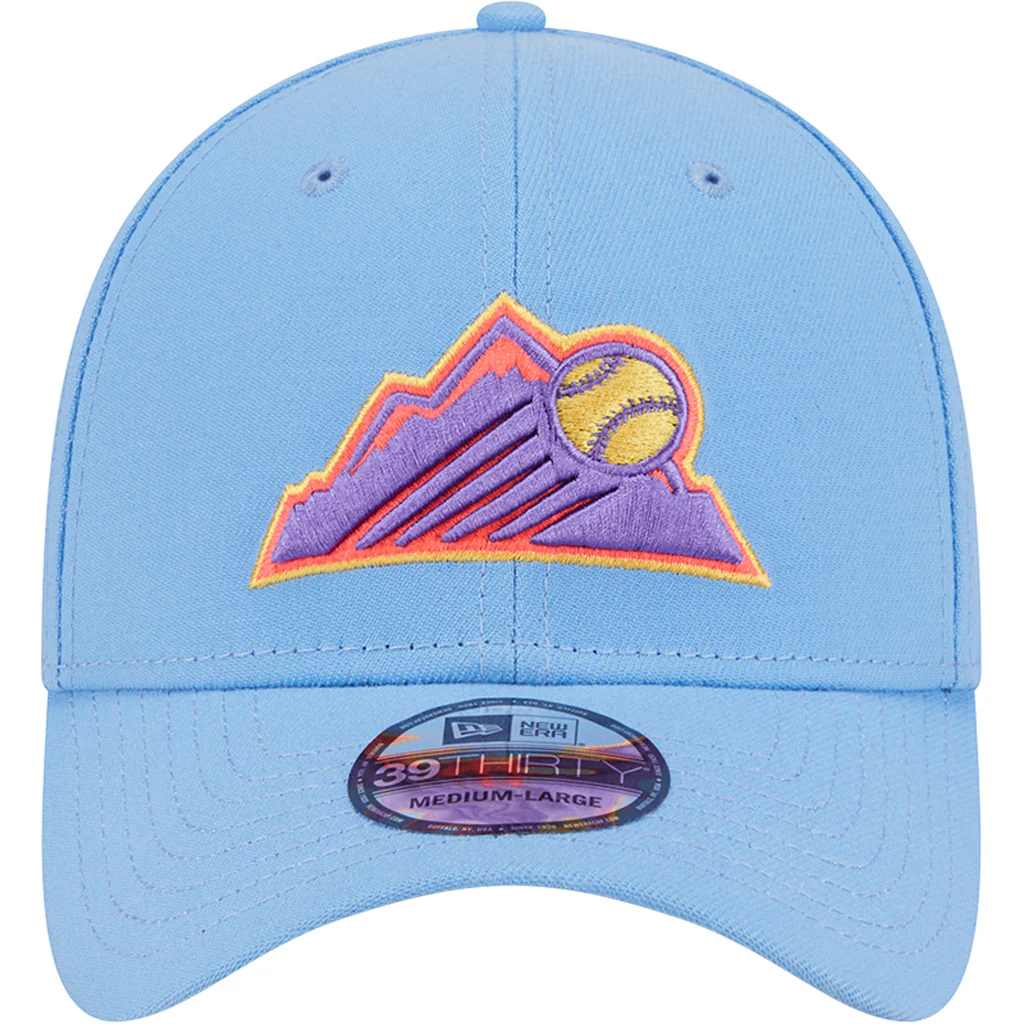 MLB Colorado Rockies New Era 2025 City Connect 39THIRTY Flex Fit - Light Blue - Image 3