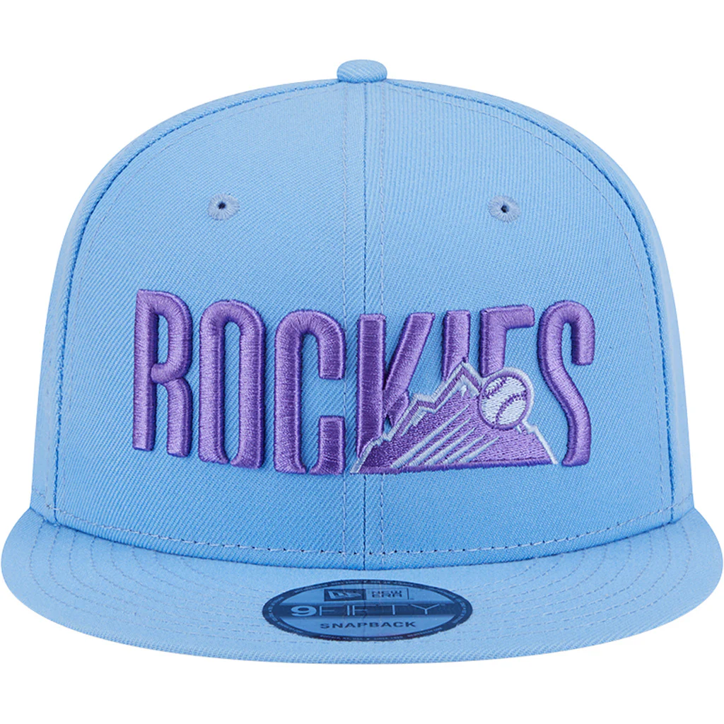 MLB Colorado Rockies New Era 2025 City Connect Fan Pack 9FIFTY Snapback Hat - Light Blue - Image 3