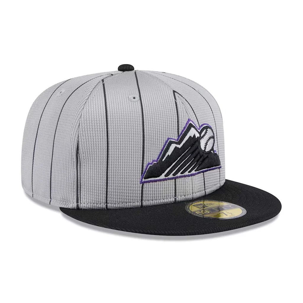 MLB Colorado Rockies New Era 2025 Graphite Batting Practice 59FIFTY Fitted Hat - Graphite - Image 3