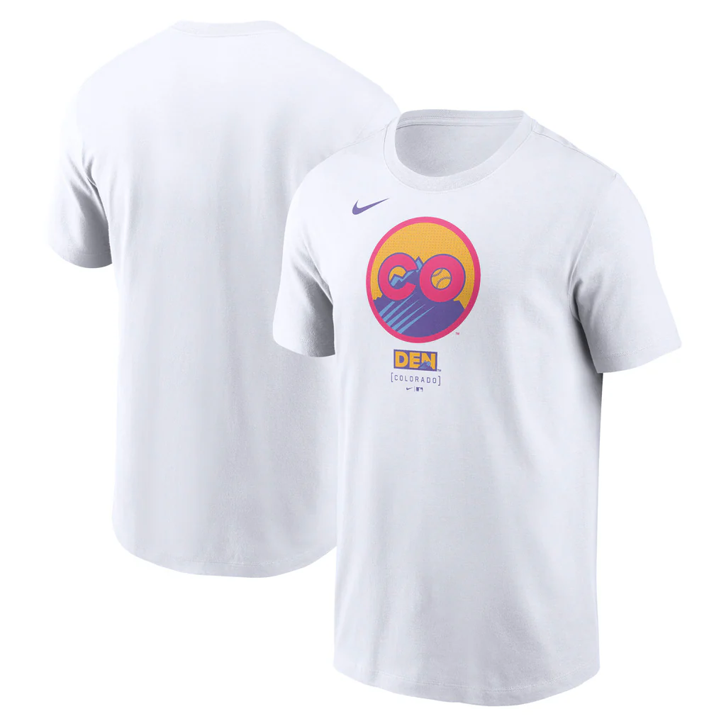 MLB Colorado Rockies Nike 2025 City Connect Logo Cotton T-Shirt - White