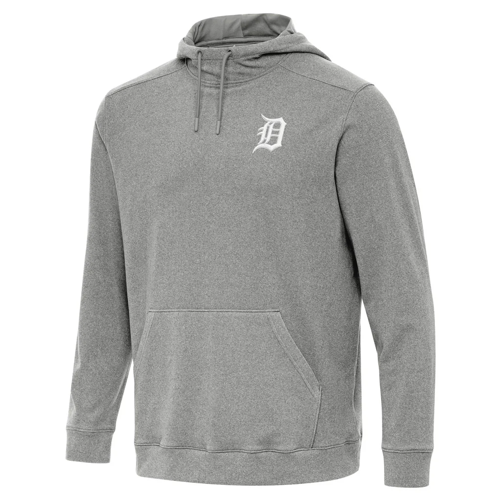 MLB Detroit Tigers Antigua Cloud Pullover Hoodie - Heather black