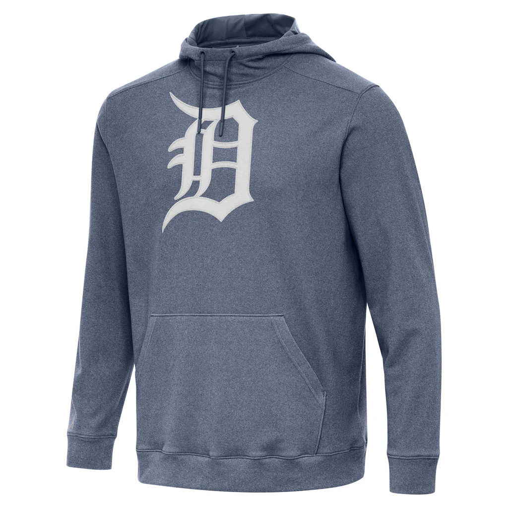 MLB Detroit Tigers Antigua Full Front Cloud Pullover Hoodie - Navy