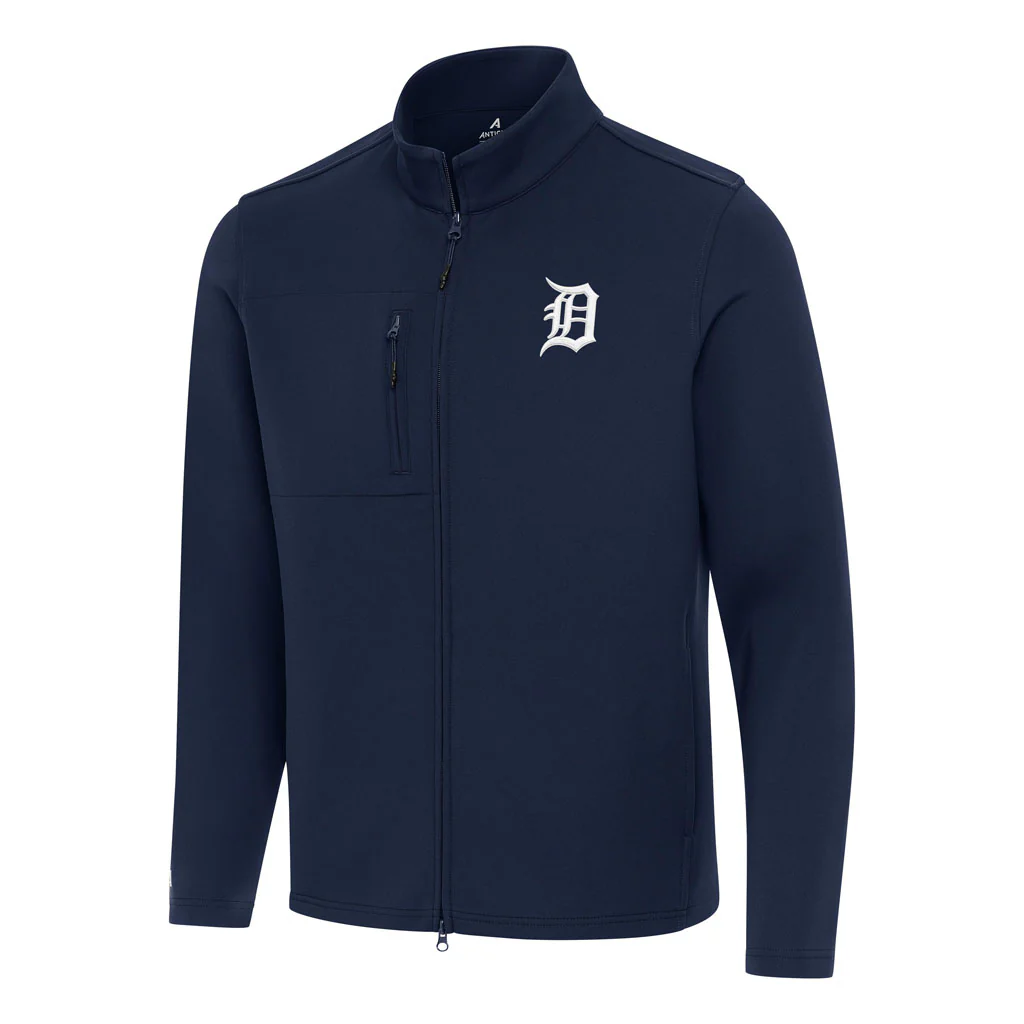 MLB Detroit Tigers Antigua Objection DBP Full Zip Jacket - Navy