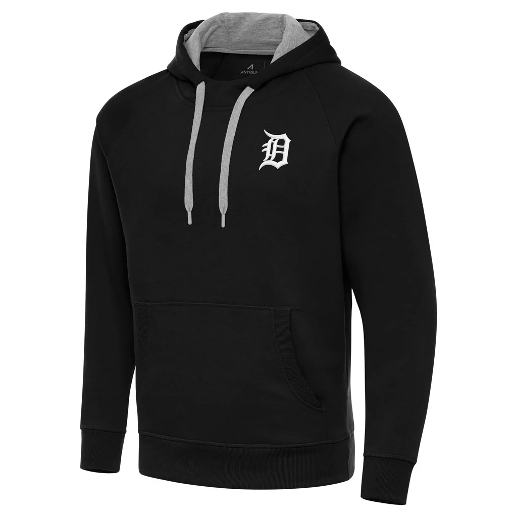 MLB Detroit Tigers Antigua Victory Pullover Hoodie - Black