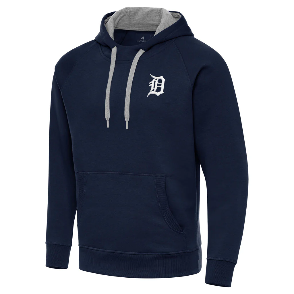 MLB Detroit Tigers Antigua Victory Pullover Hoodie - Navy