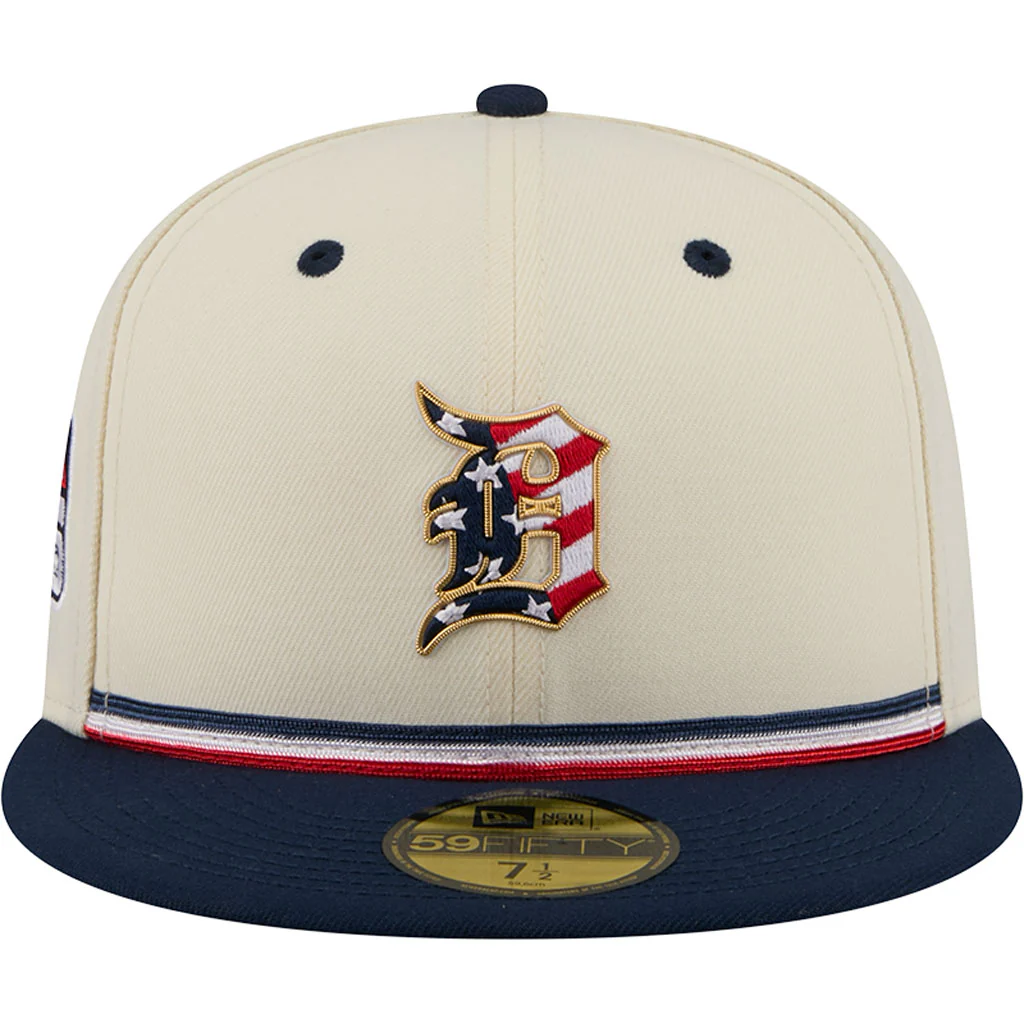 MLB Detroit Tigers New Era 2026 4th of July 59FIFTY Fitted Hat - Cream - Image 3