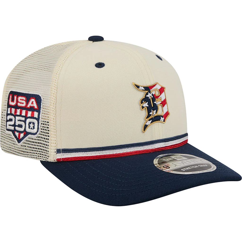 MLB Detroit Tigers New Era 2026 4th of July 9SEVENTY Stretch Snapback Hat - Cream - Image 2