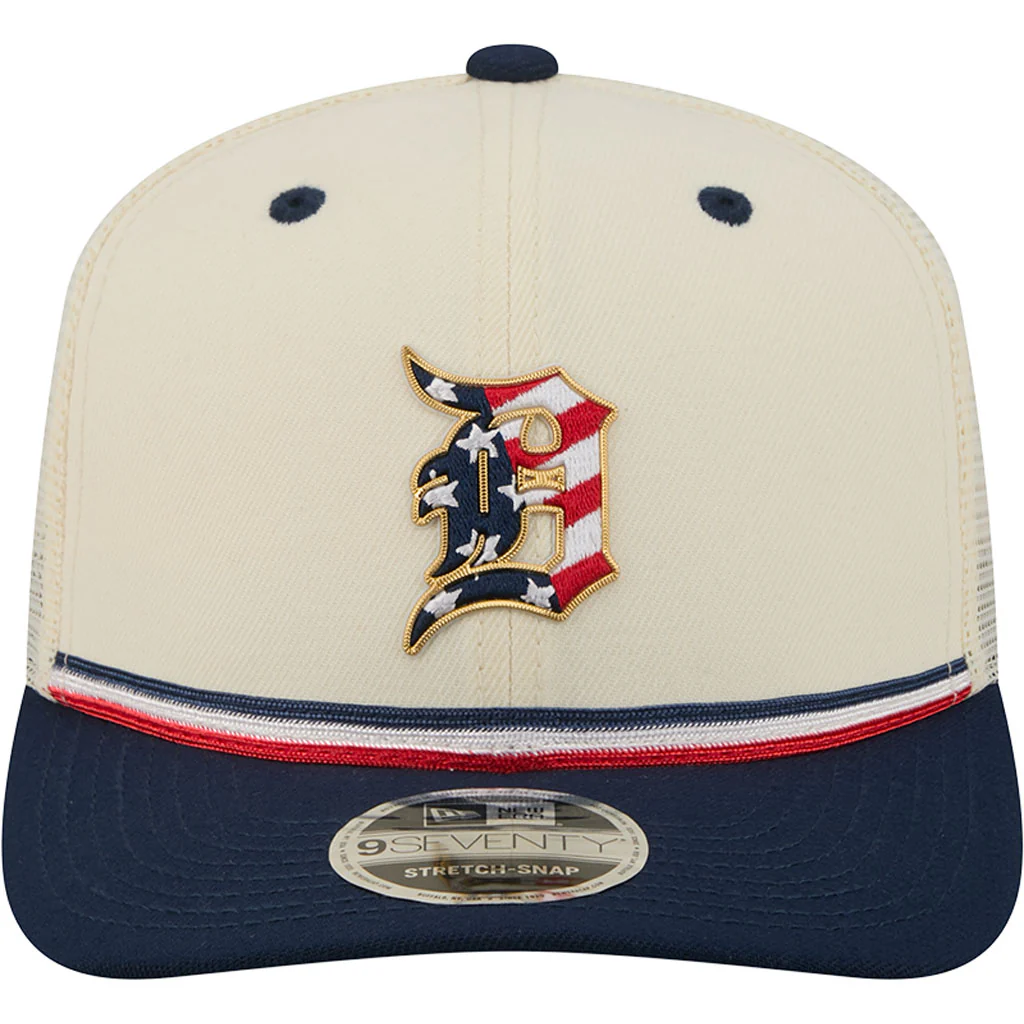 MLB Detroit Tigers New Era 2026 4th of July 9SEVENTY Stretch Snapback Hat - Cream - Image 3