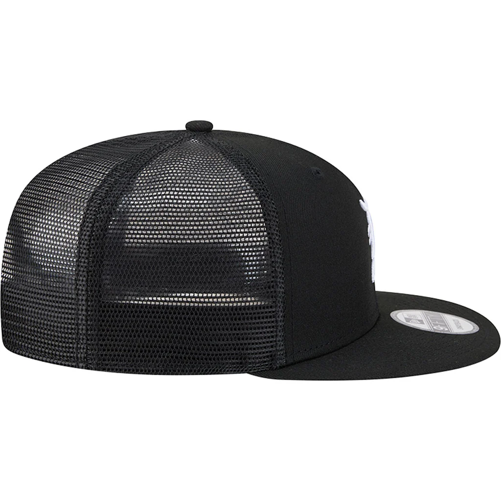 MLB Detroit Tigers New Era Black & White Trucker 9FIFTY Snapback Hat - Black - Image 5