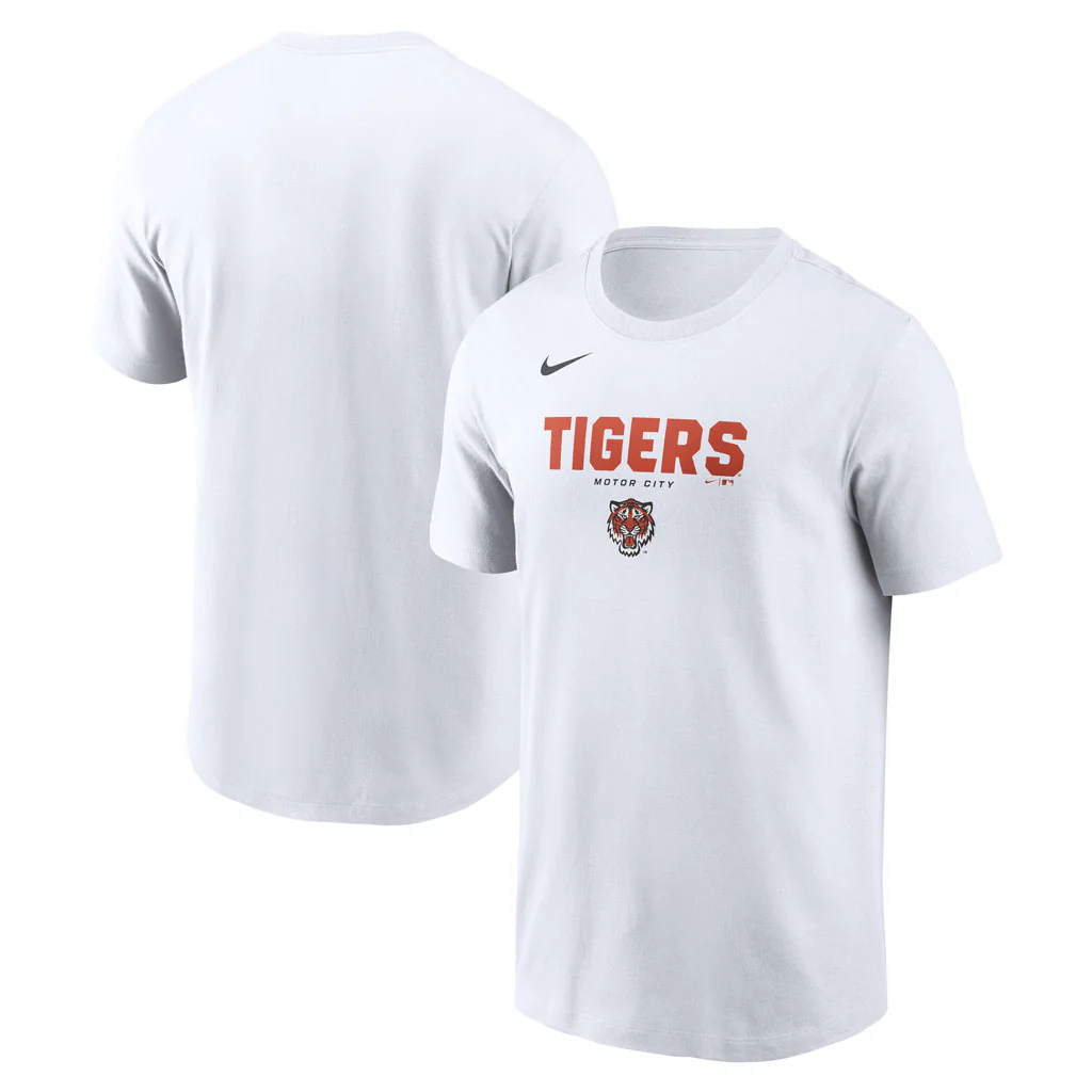 MLB Detroit Tigers Nike Bold Team Name T-Shirt - White