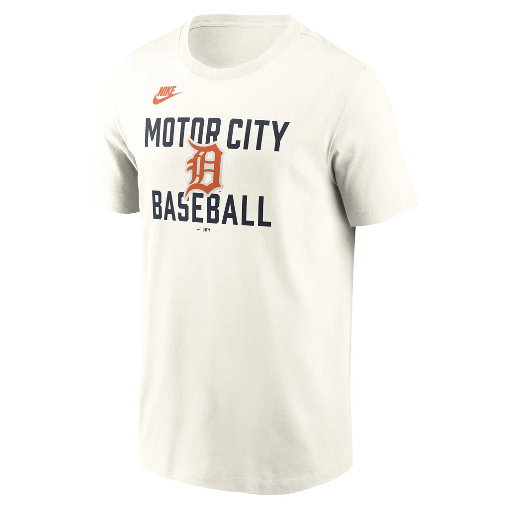 MLB Detroit Tigers Nike Coop 70's Cotton T-Shirt - Cream - Image 2